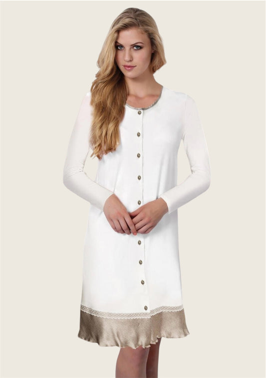 Camicia da notte manica lunga aperta Andra