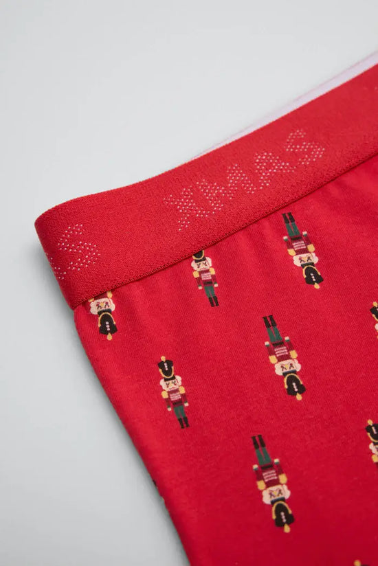 Confezione di boxer e calzini natalizi con stampa schiaccianoci