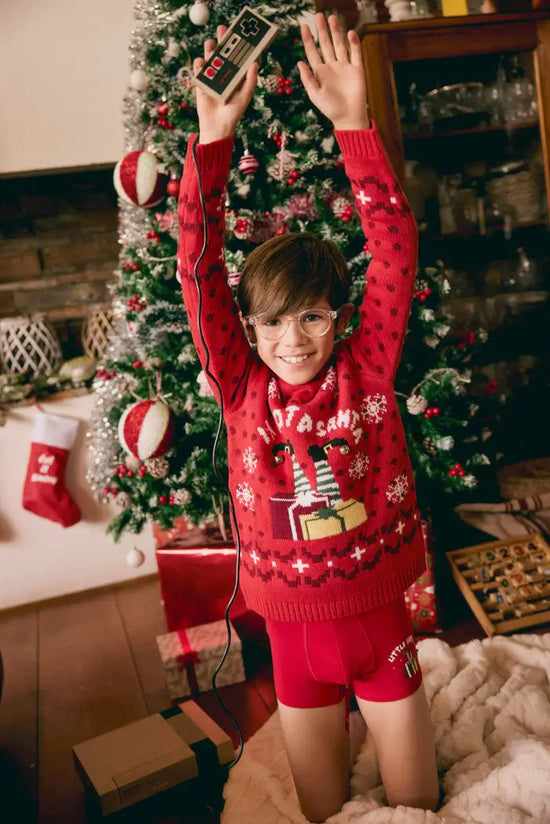 Boxer bimbo con stampa natalizia