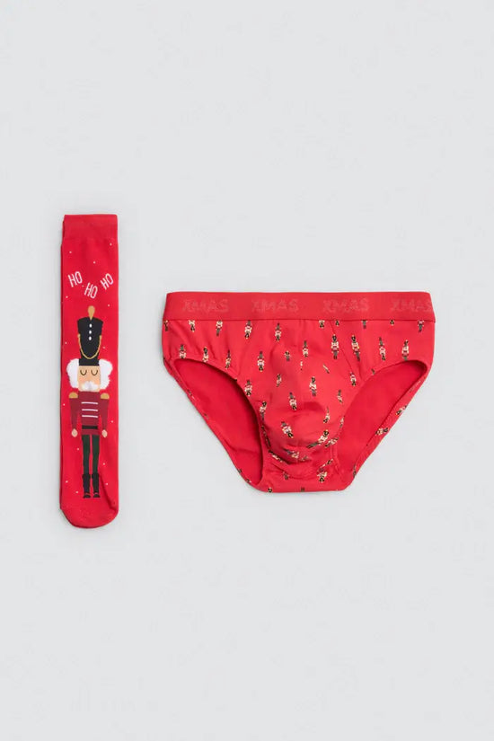 Confezione di calzini e slip natalizi