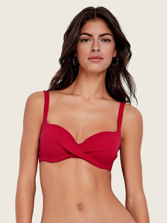 Top bikini in tessuto strutturato Lisa
