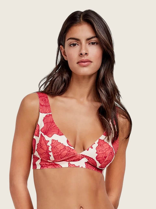 Top bikini triangolare con imbottitura rimovibile Flora