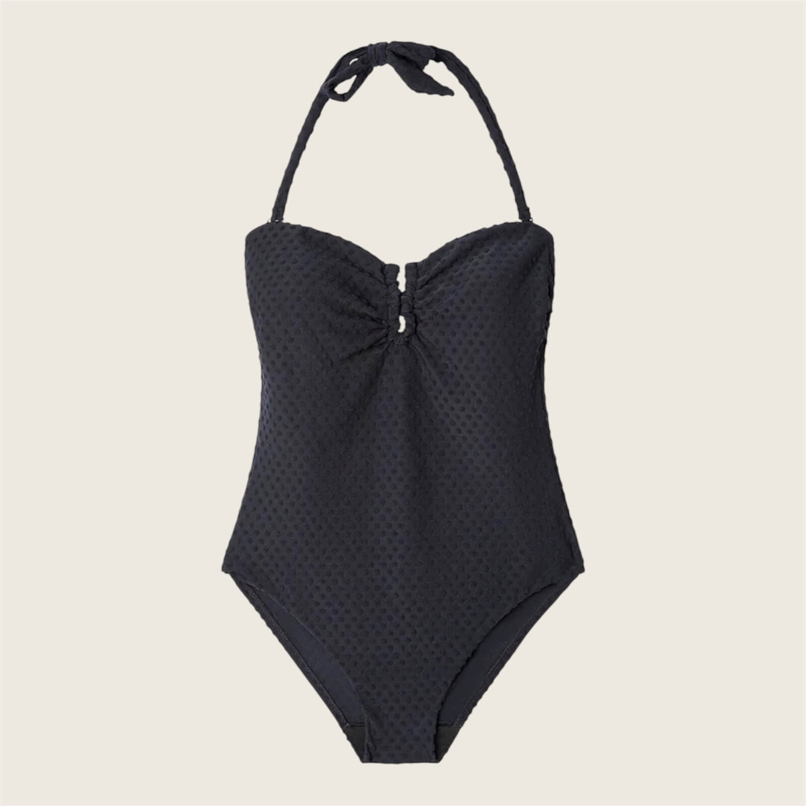 Costume senza ferretto tessuto strutturato Pois