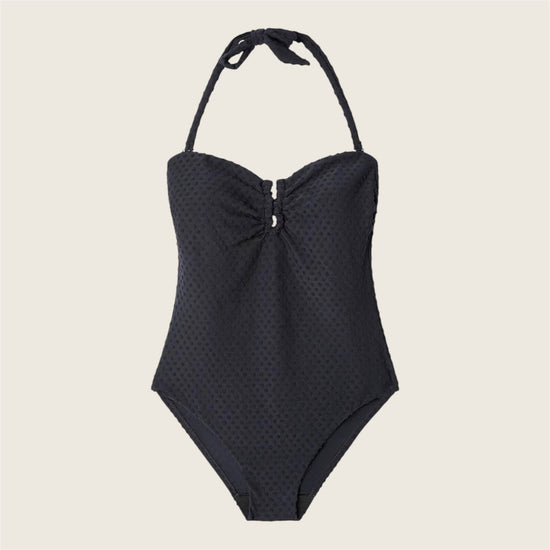 Costume senza ferretto tessuto strutturato Pois