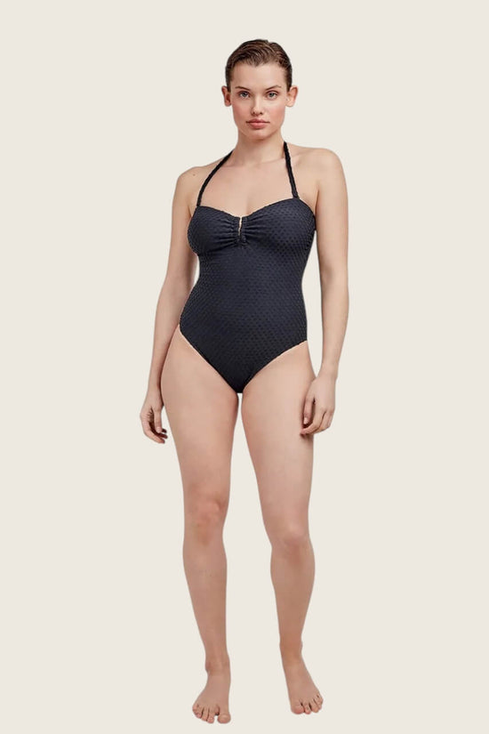 Costume senza ferretto tessuto strutturato Pois