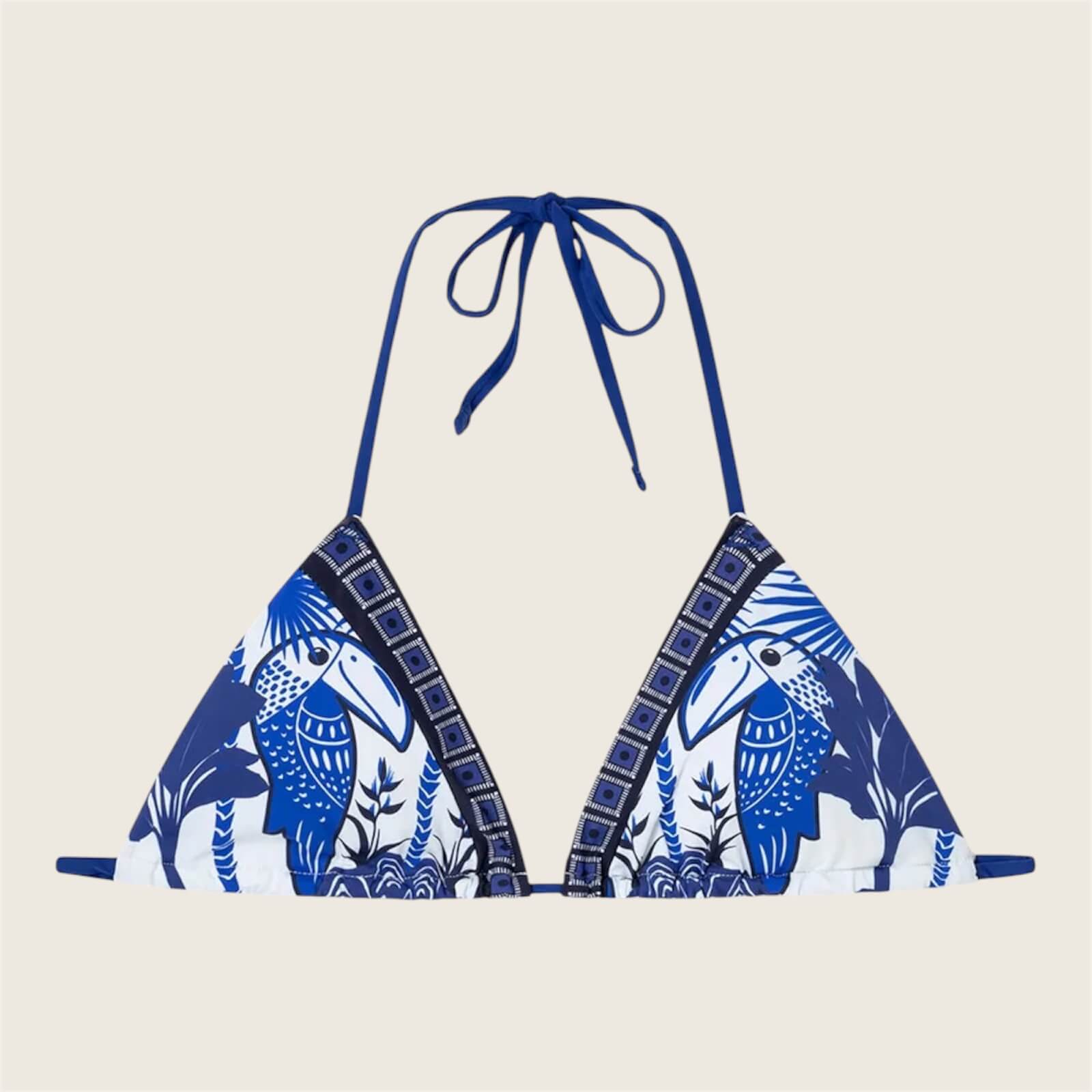 Top bikini a triangolo fantasia Pappagallo