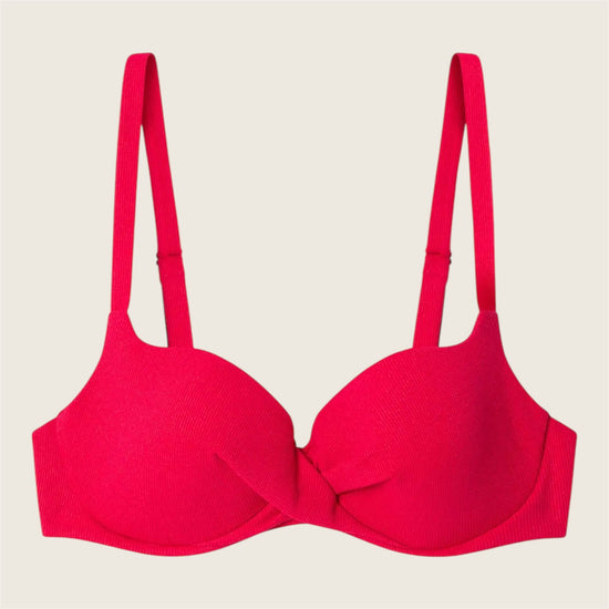 Top bikini in tessuto strutturato Lisa