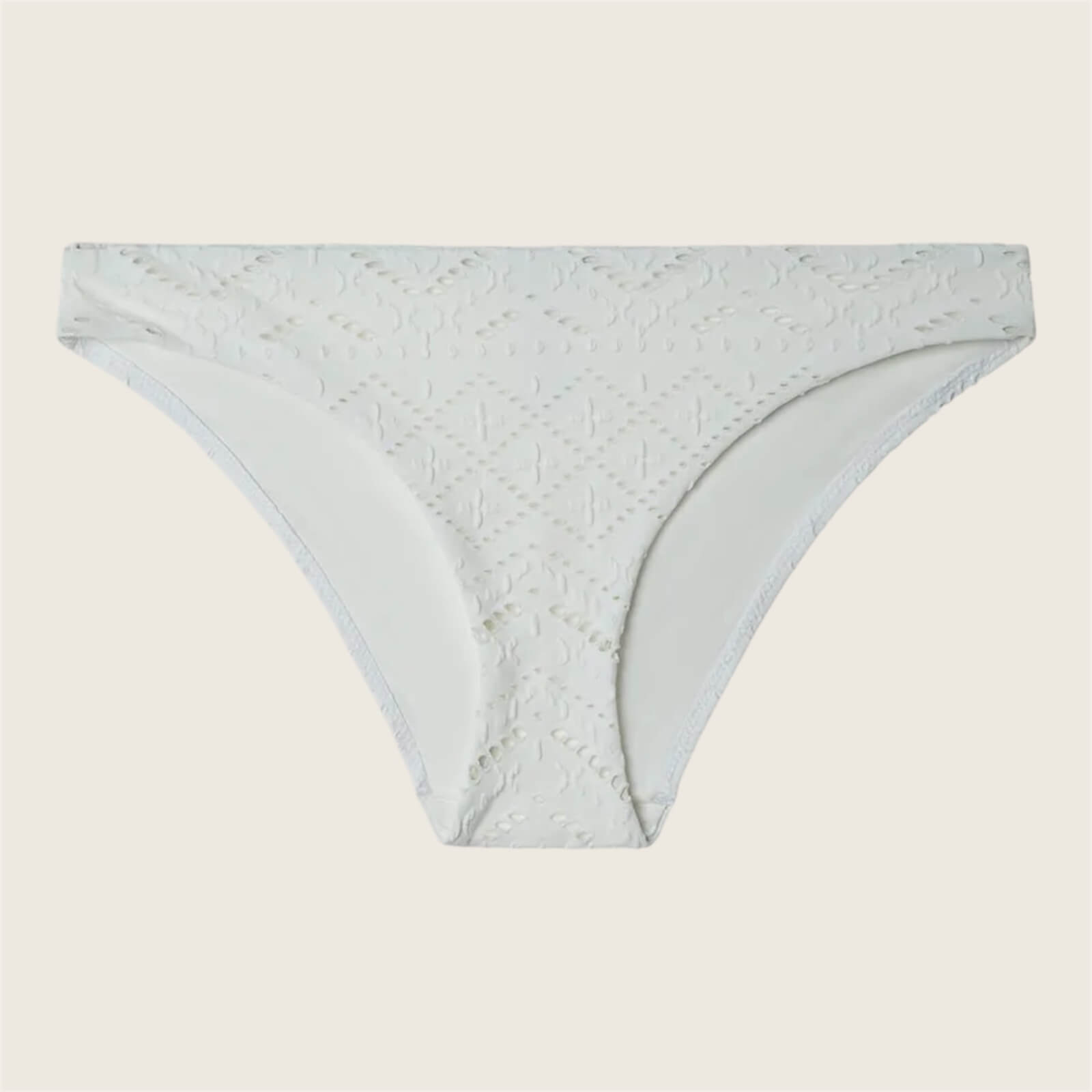 Slip bikini tessuto fustellato Bianca