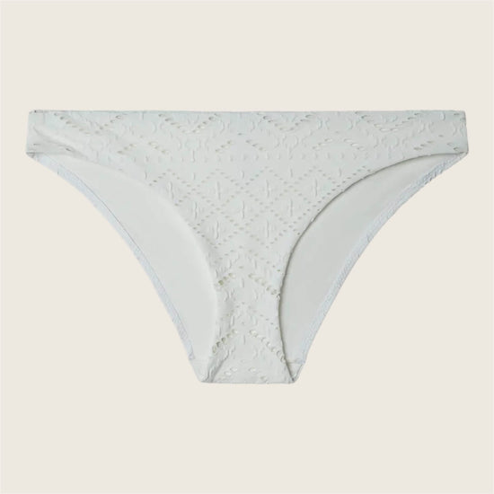 Slip bikini tessuto fustellato Bianca
