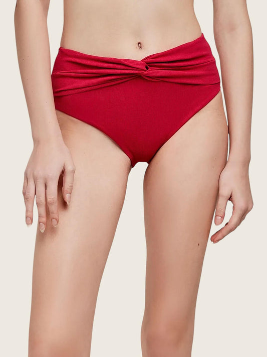 Slip bikini alto tessuto struttura