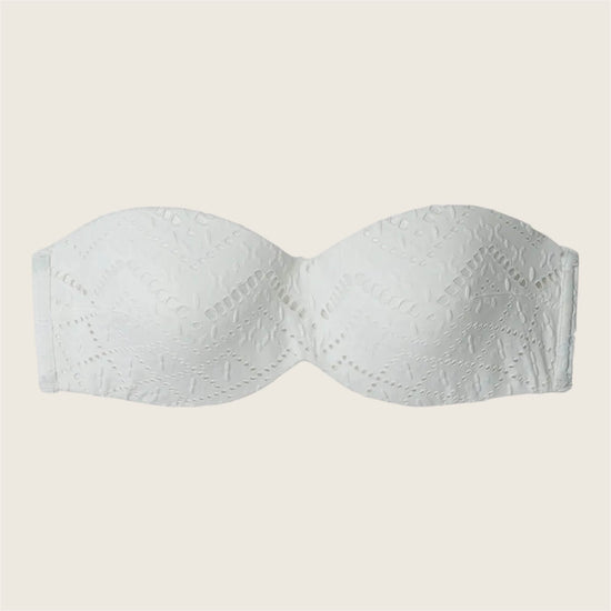 Top bikini bandeau ferretto silicone Bianca