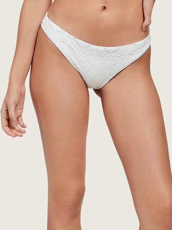 Slip bikini tessuto fustellato Bianca